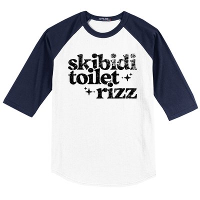 Skibidi Toilet Rizz Funny Meme Baseball Sleeve Shirt