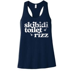 Skibidi Toilet Rizz Funny Meme Women's Racerback Tank