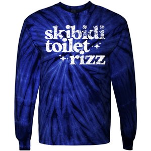 Skibidi Toilet Rizz Funny Meme Tie-Dye Long Sleeve Shirt