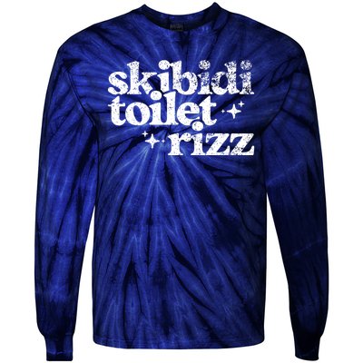 Skibidi Toilet Rizz Funny Meme Tie-Dye Long Sleeve Shirt