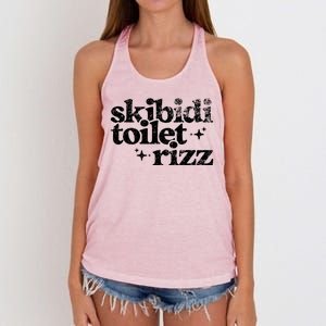 Skibidi Toilet Rizz Funny Meme Women's Knotted Racerback Tank