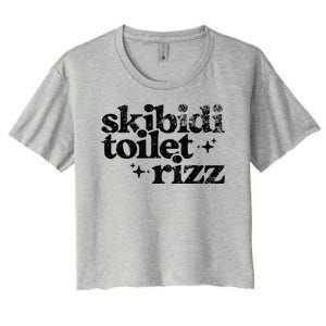 Skibidi Toilet Rizz Funny Meme Women's Crop Top Tee