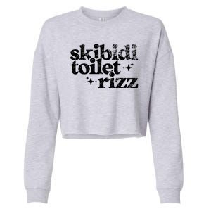 Skibidi Toilet Rizz Funny Meme Cropped Pullover Crew