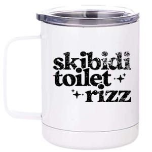 Skibidi Toilet Rizz Funny Meme 12 oz Stainless Steel Tumbler Cup