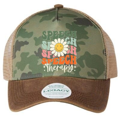 Speech Therapy Retro Speech Language Pathologist  Legacy Tie Dye Trucker Hat