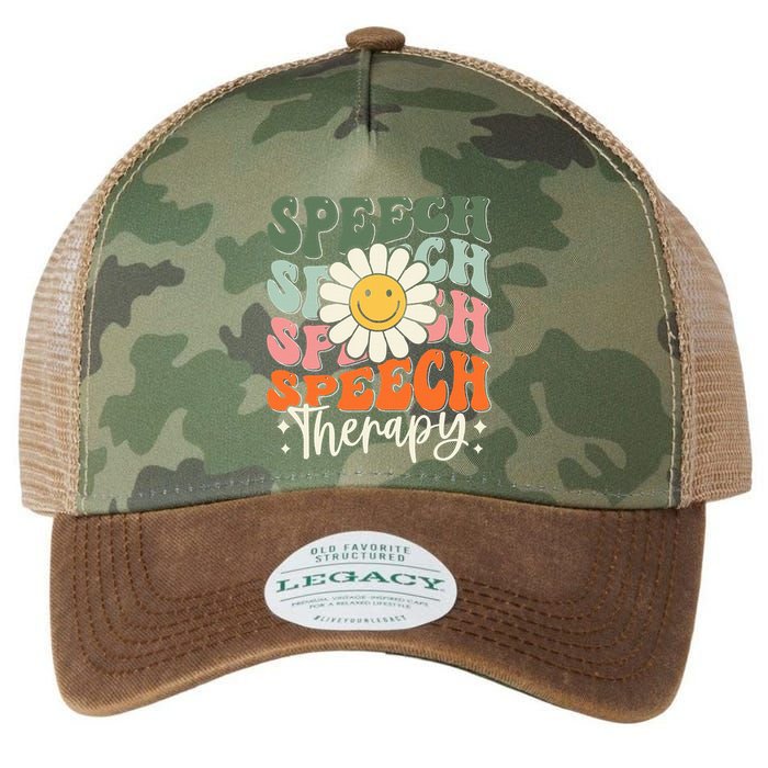 Speech Therapy Retro Speech Language Pathologist  Legacy Tie Dye Trucker Hat