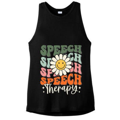 Speech Therapy Retro Speech Language Pathologist  Ladies PosiCharge Tri-Blend Wicking Tank