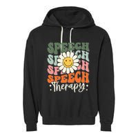 Speech Therapy Retro Speech Language Pathologist  Garment-Dyed Fleece Hoodie