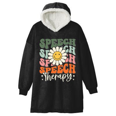 Speech Therapy Retro Speech Language Pathologist  Hooded Wearable Blanket
