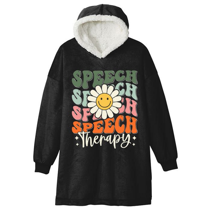 Speech Therapy Retro Speech Language Pathologist  Hooded Wearable Blanket