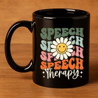 Speech Therapy Retro Speech Language Pathologist  11oz C Handle Ceramic Mug