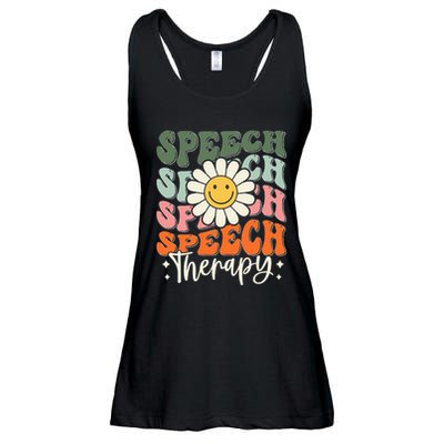 Speech Therapy Retro Speech Language Pathologist  Ladies Essential Flowy Tank