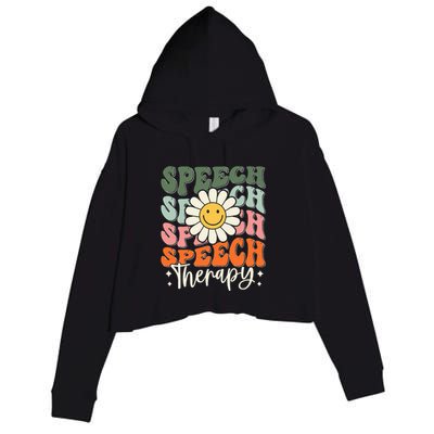 Speech Therapy Retro Speech Language Pathologist  Crop Fleece Hoodie