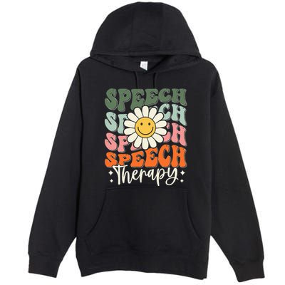 Speech Therapy Retro Speech Language Pathologist  Premium Pullover Hoodie