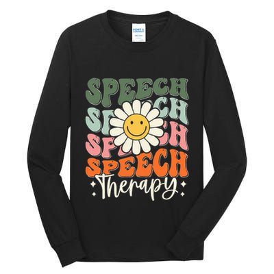 Speech Therapy Retro Speech Language Pathologist  Tall Long Sleeve T-Shirt