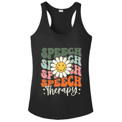 Speech Therapy Retro Speech Language Pathologist  Ladies PosiCharge Competitor Racerback Tank
