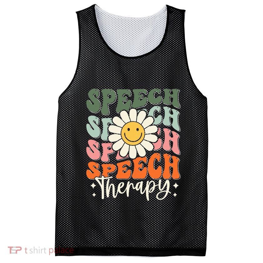 Speech Therapy Retro Speech Language Pathologist  Mesh Reversible Basketball Jersey Tank