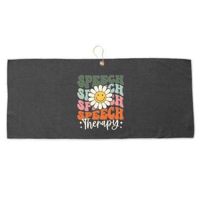 Speech Therapy Retro Speech Language Pathologist  Large Microfiber Waffle Golf Towel