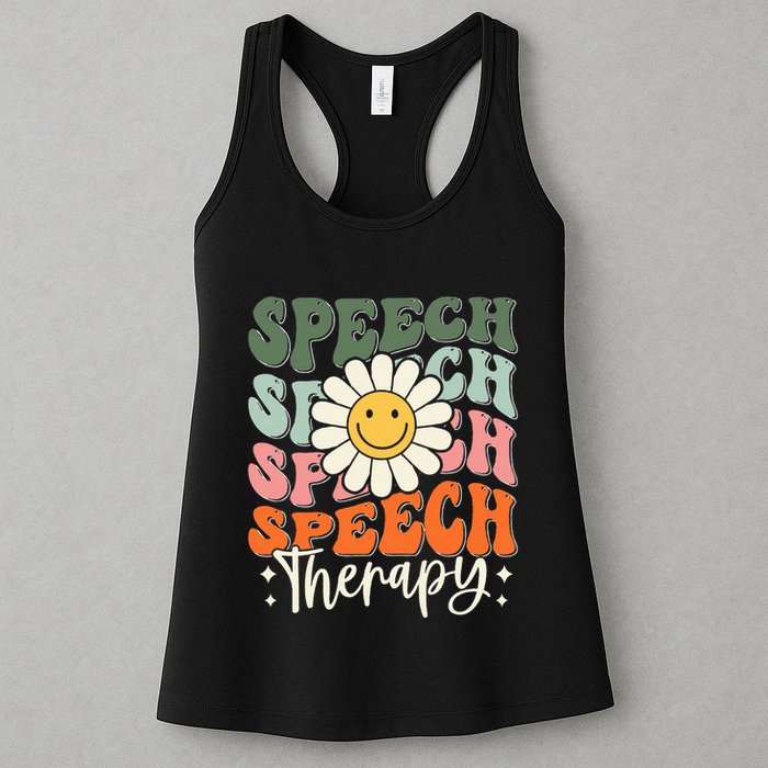 Speech Therapy Retro Speech Language Pathologist  Womens Tank Top