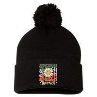 Speech Therapy Retro Speech Language Pathologist  Pom Pom 12in Knit Beanie