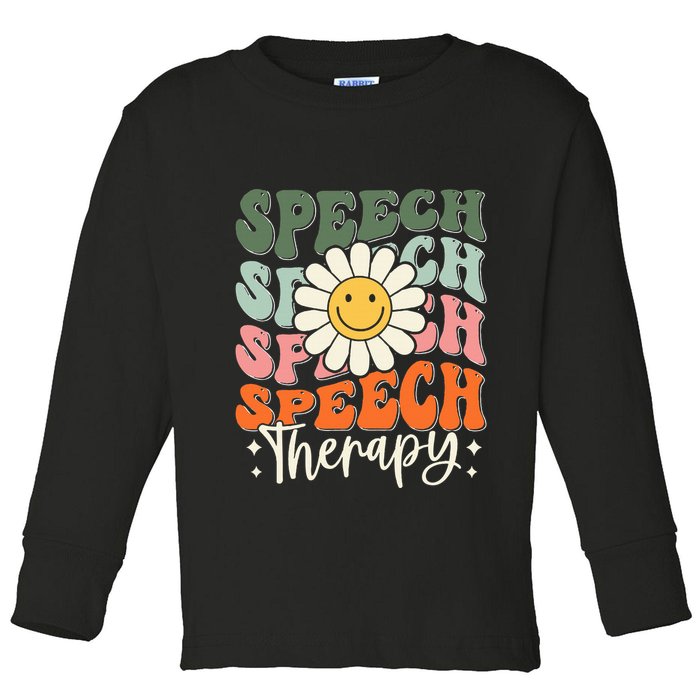 Speech Therapy Retro Speech Language Pathologist  Toddler Long Sleeve Shirt