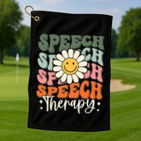 Speech Therapy Retro Speech Language Pathologist  Golf Towel