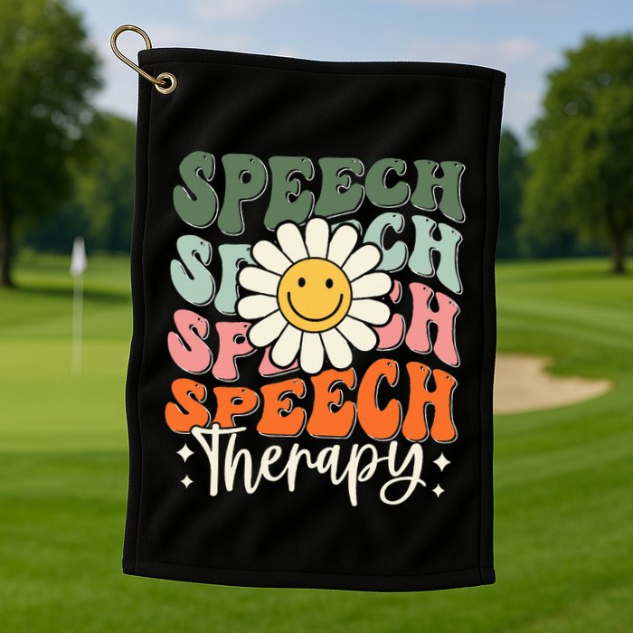 Speech Therapy Retro Speech Language Pathologist  Golf Towel