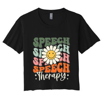 Speech Therapy Retro Speech Language Pathologist  Crop Top