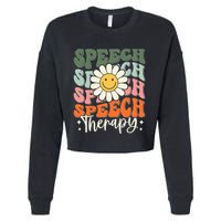 Speech Therapy Retro Speech Language Pathologist  Cropped Pullover Crew