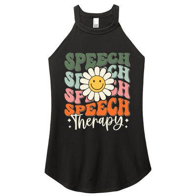 Speech Therapy Retro Speech Language Pathologist  Women's Perfect Tri Rocker Tank