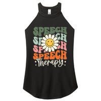 Speech Therapy Retro Speech Language Pathologist  Women's Perfect Tri Rocker Tank