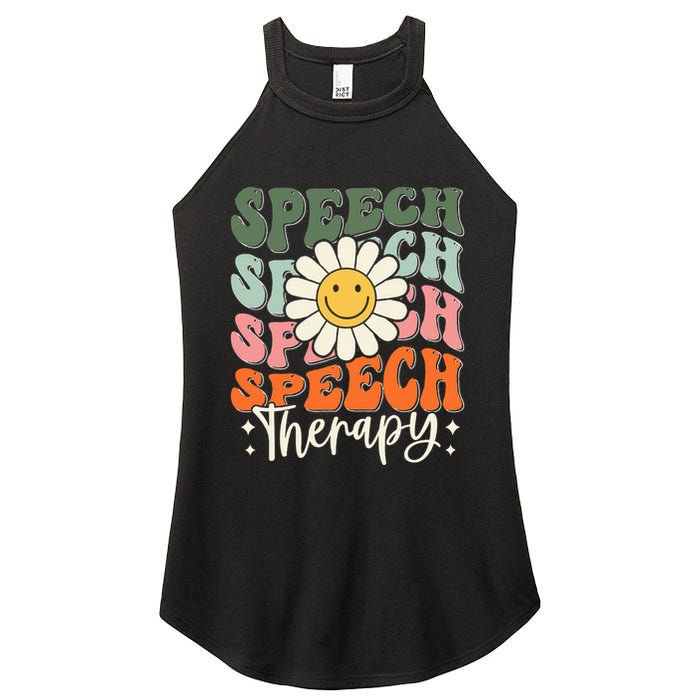 Speech Therapy Retro Speech Language Pathologist  Women's Perfect Tri Rocker Tank