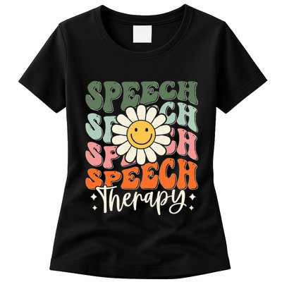 Speech Therapy Retro Speech Language Pathologist  Womens T-Shirt