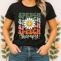 Speech Therapy Retro Speech Language Pathologist  Womens T-Shirt
