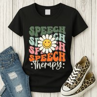 Speech Therapy Retro Speech Language Pathologist  Womens T-Shirt