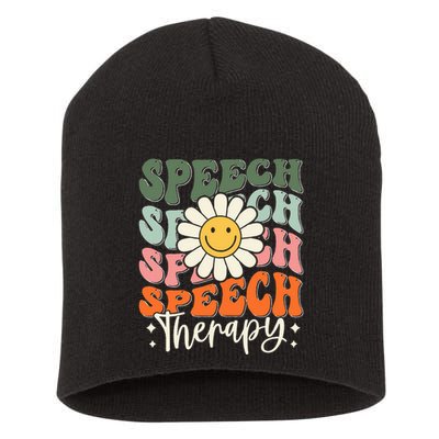 Speech Therapy Retro Speech Language Pathologist  Short Acrylic Beanie