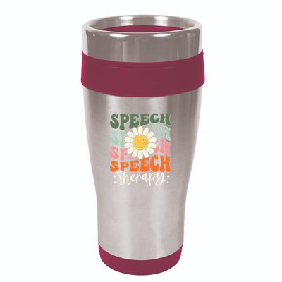 Speech Therapy Retro Speech Language Pathologist  16oz Travel Tumbler