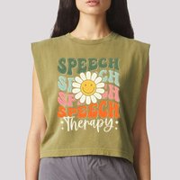 Speech Therapy Retro Speech Language Pathologist  Garment-Dyed Women's Muscle Tee