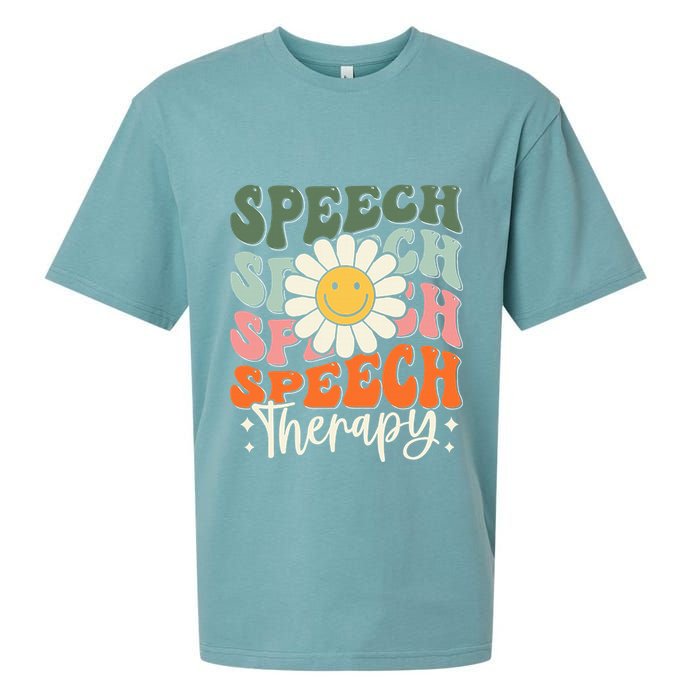 Speech Therapy Retro Speech Language Pathologist  Sueded Cloud Jersey T-Shirt