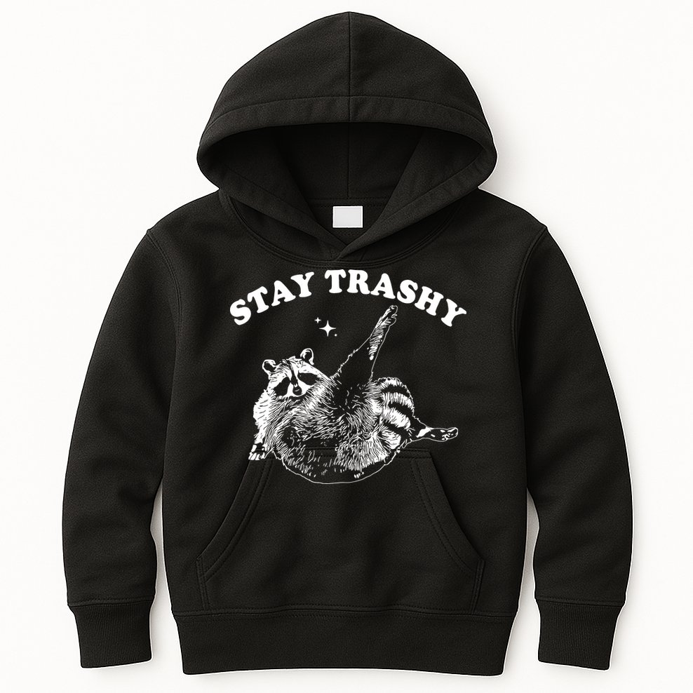 Stay Trashy Raccoon Kids Hoodie