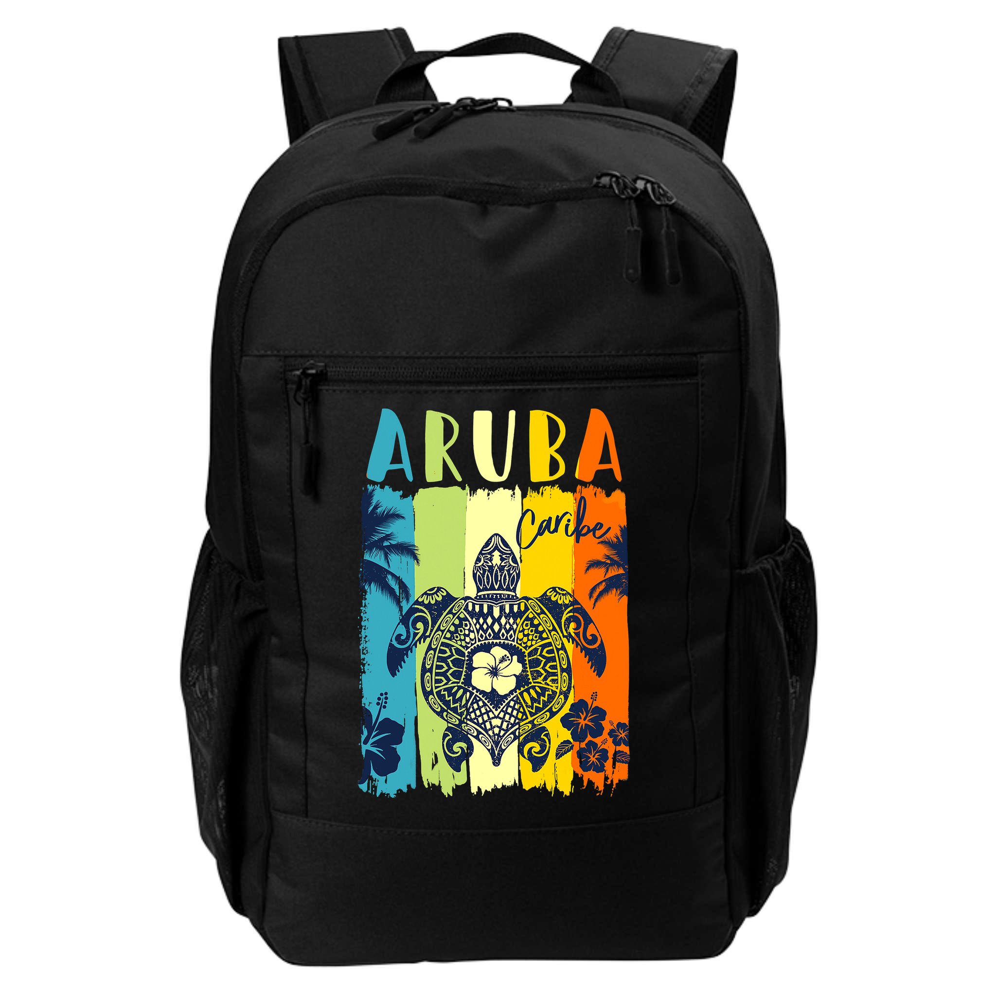 Sea Turtle Retro Aruba Caribe Family Vacation Backpack