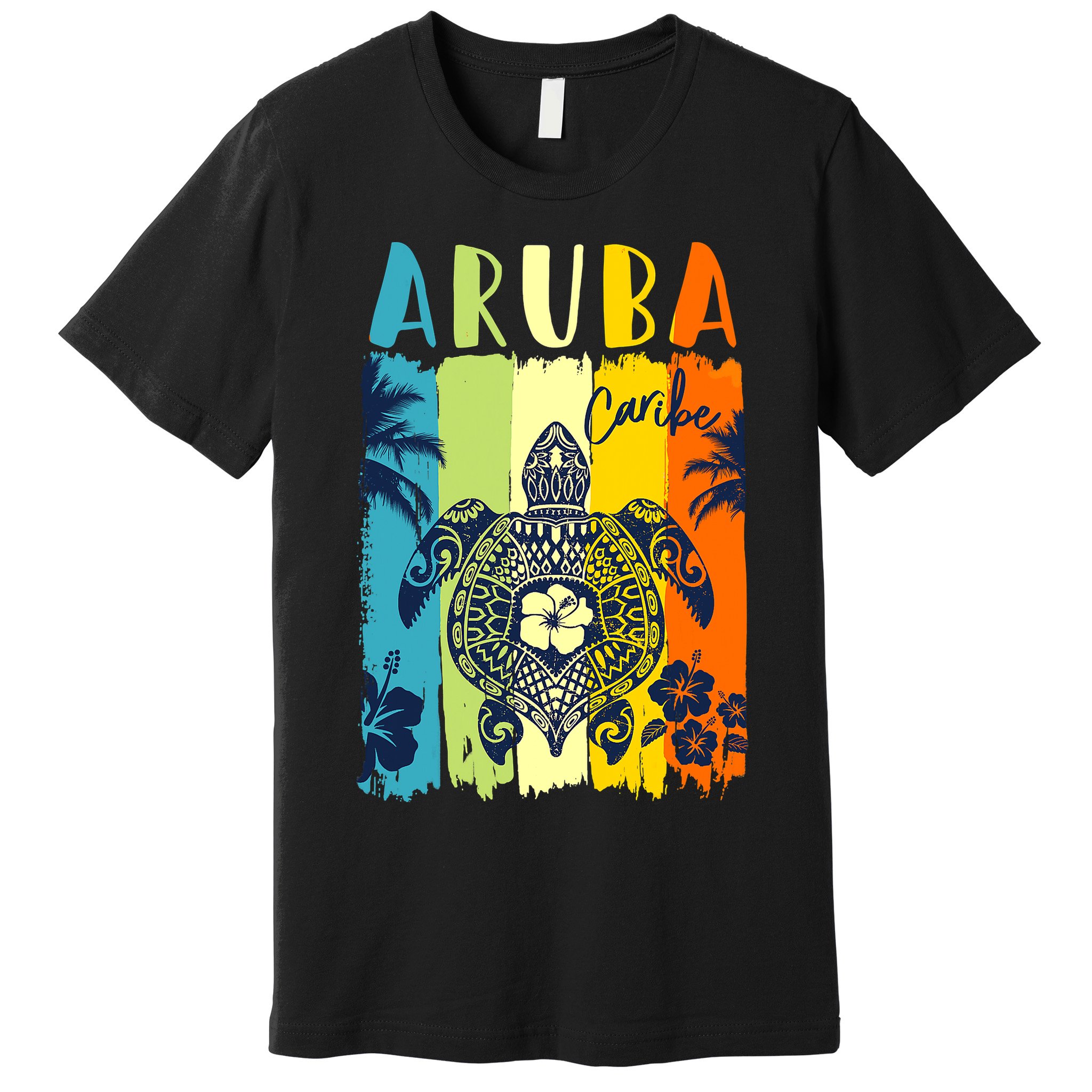 Sea Turtle Retro Aruba Caribe Family Vacation Premium T-Shirt