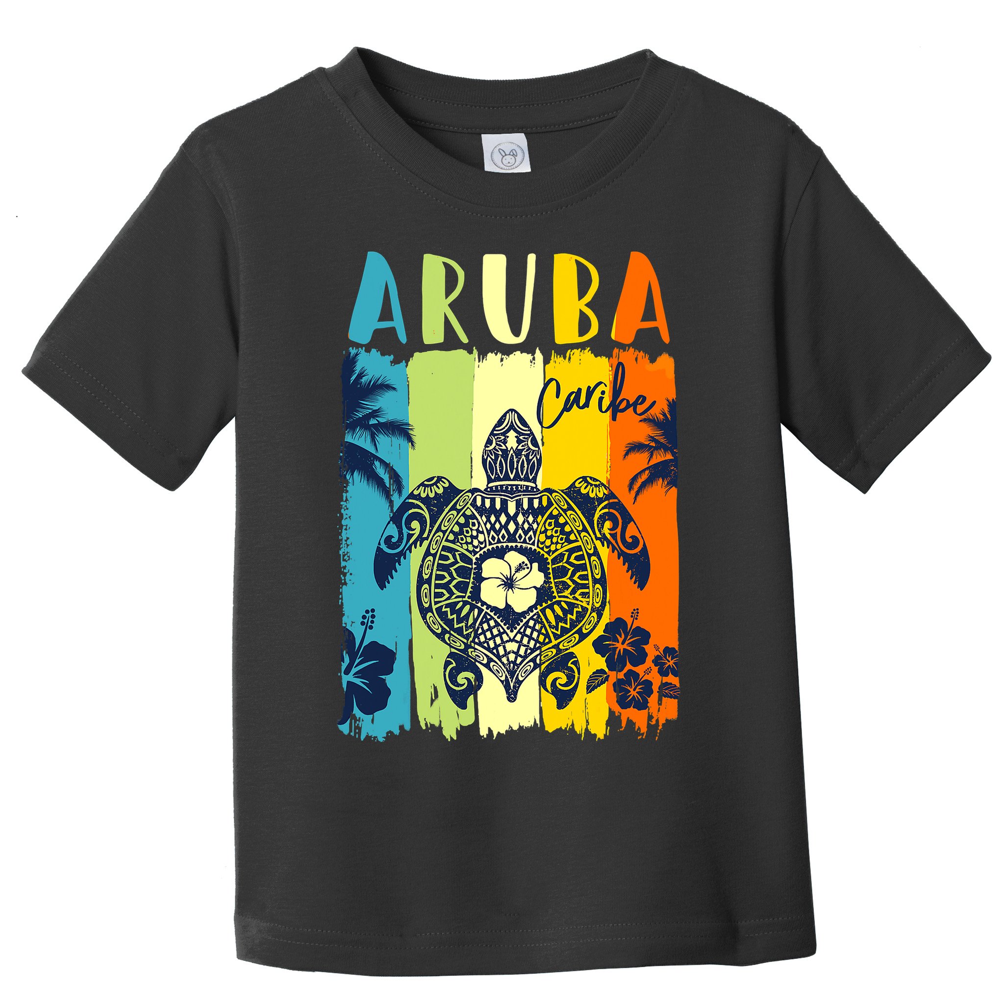 Sea Turtle Retro Aruba Caribe Family Vacation Toddler T-Shirt