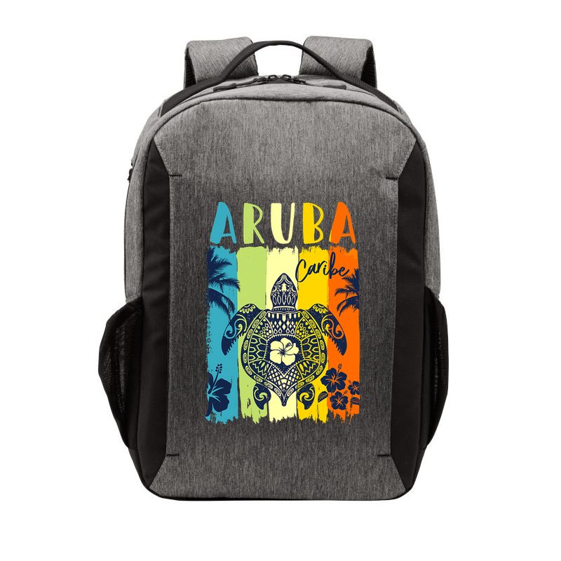 Sea Turtle Retro Aruba Caribe Family Vacation Vector Backpack