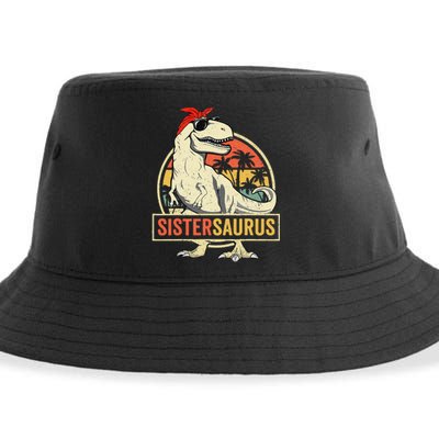 Sistersaurus T Rex Dinosaur Sister Saurus Family Matching Sustainable Bucket Hat