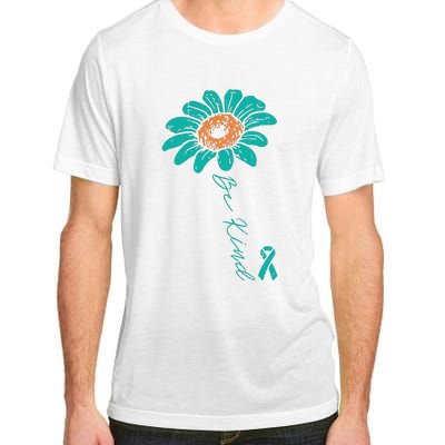 Sunflower Teal Ribbon Be Kind Ovarian Cancer Awareness Women Adult ChromaSoft Performance T-Shirt