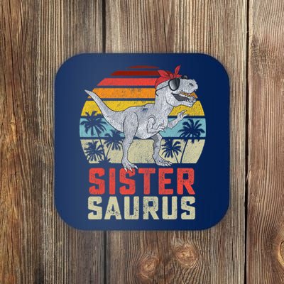 Sistersaurus T Rex Dinosaur Sister Saurus Family Matching Coaster