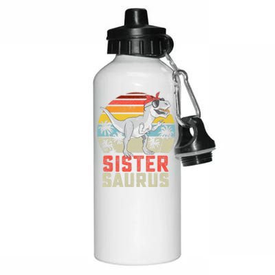 Sistersaurus T Rex Dinosaur Sister Saurus Family Matching Aluminum Water Bottle 