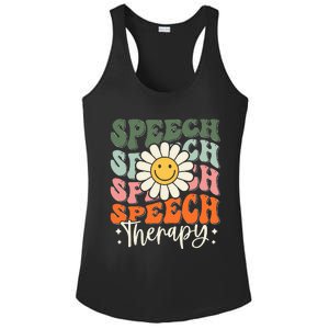 Speech Therapy Retro Speech Language Pathologist Therapist Ladies PosiCharge Competitor Racerback Tank