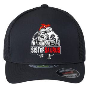 Sistersaurus T Rex Dinosaur Sister Saurus Family Matching Flexfit Unipanel Trucker Cap